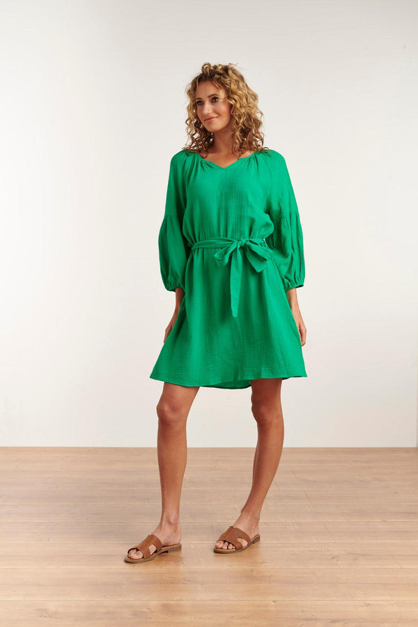 Smashed Lemon 23055-530 Modieuze Casual Zomerjurk | Green