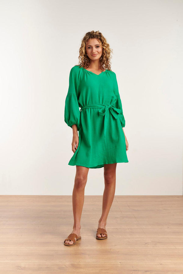 smashed lemon 23055-530 Modieuze Casual Zomerjurk | Green