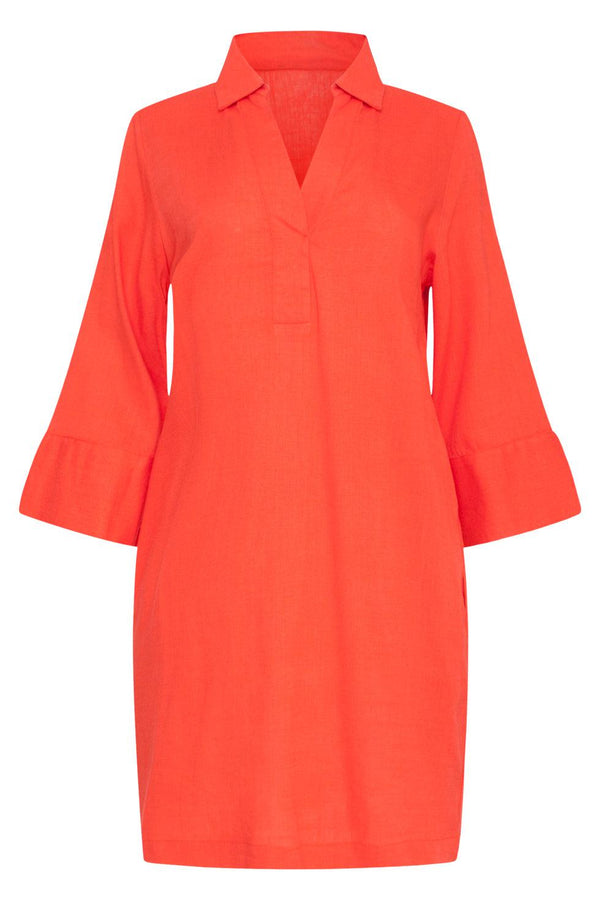 Smashed Lemon 23080-250 Stijlvolle Kraagjurk Voor Vrouwen | Orange