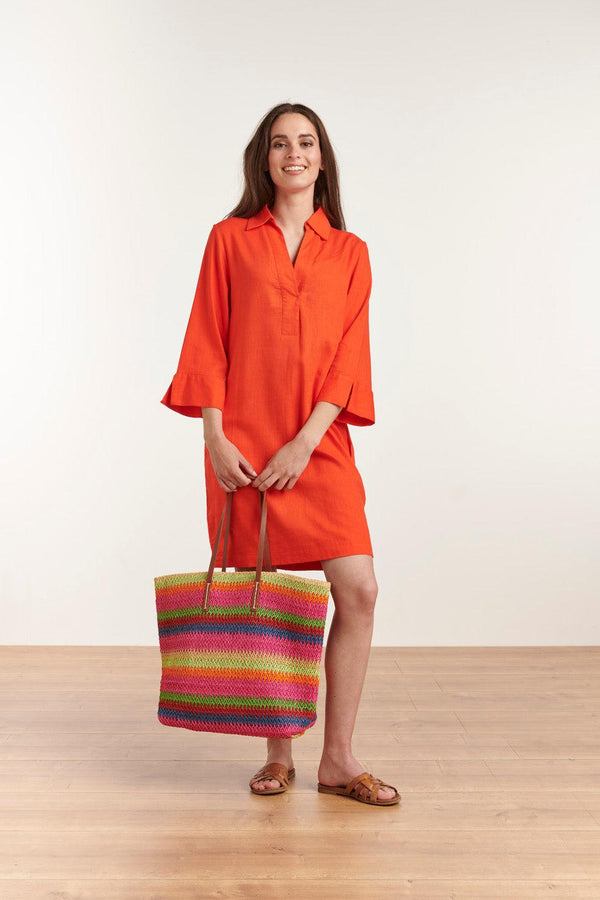 Smashed Lemon 23080-250 Stijlvolle Kraagjurk Voor Vrouwen | Orange