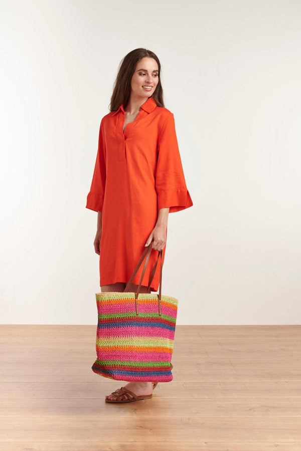 Smashed Lemon 23080-250 Stijlvolle Kraagjurk Voor Vrouwen | Orange