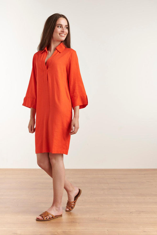 smashed lemon 23080-250 Stijlvolle Kraagjurk Voor Vrouwen | Orange