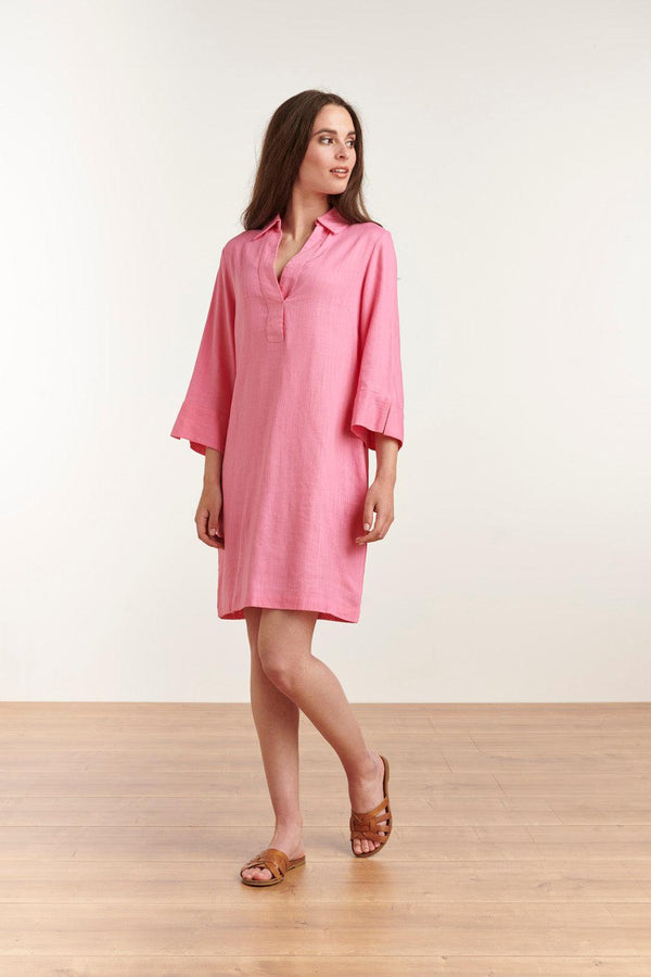 Smashed Lemon 23080-420 Zomerjurk Met Korte Mouwen Voor Vrouwen | Pink