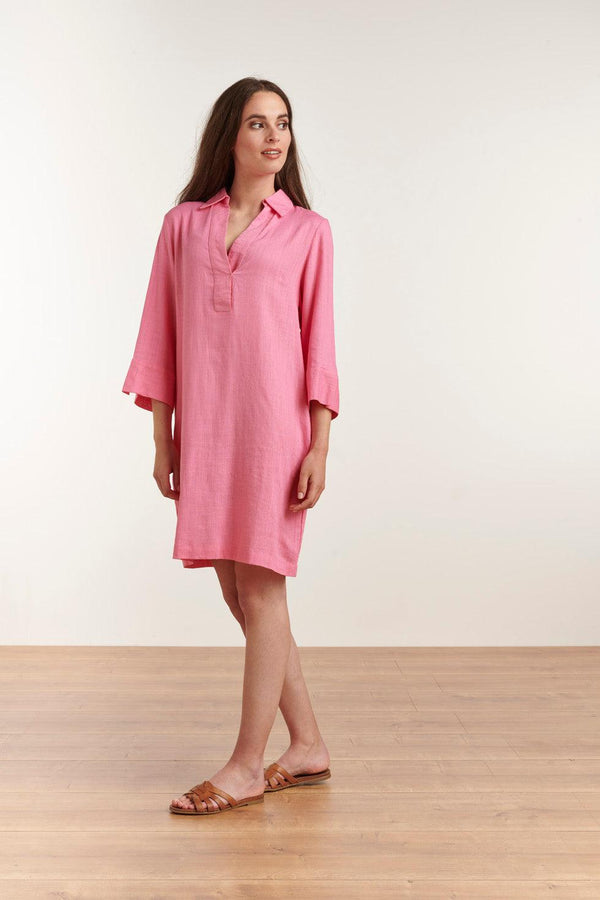 Smashed Lemon 23080-420 Zomerjurk Met Korte Mouwen Voor Vrouwen | Pink