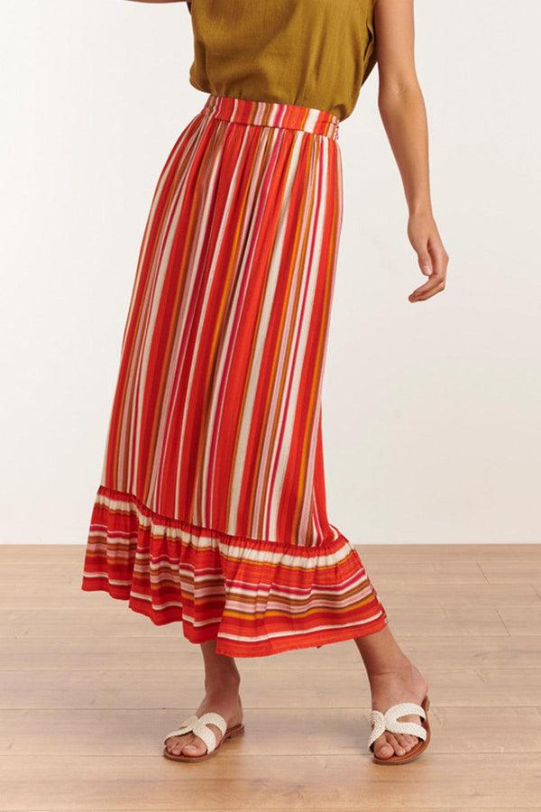 Smashed Lemon 23091 Casual Lange Rok Met Ruchesmulti | Muticolour