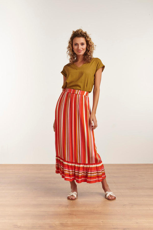 smashed lemon 23091 Casual Lange Rok Met Ruchesmulti | Muticolour smashed lemon 23091 Casual Lange Rok Met Ruchesmulti | Muticolour