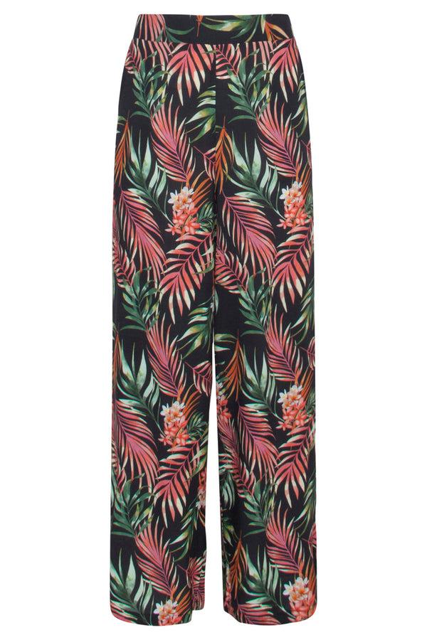 Smashed Lemon 23110 Women'S Summer Browse Print Loose Fit Pants | Blackwhite