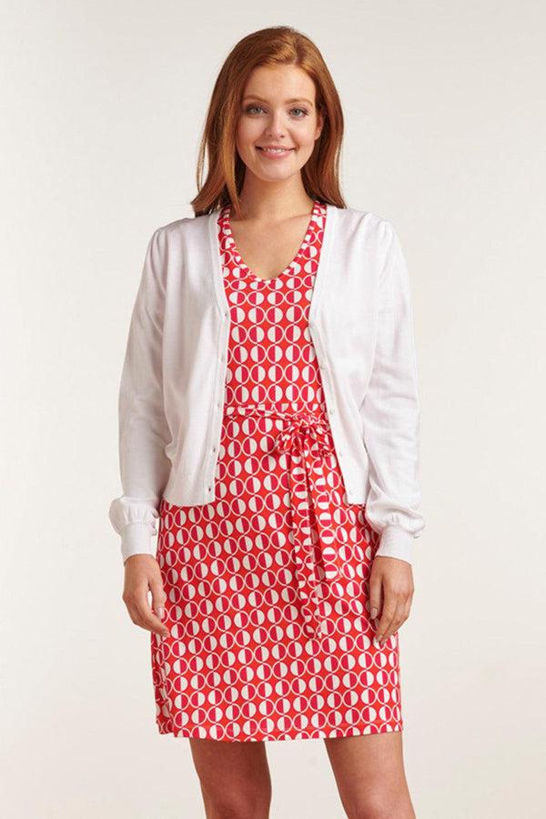 Smashed Lemon 23152-000 Viscose Lange Mouw Vestjete | White