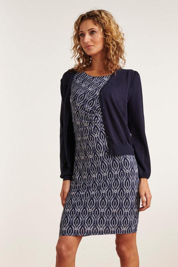 Smashed Lemon 23152-675 Viscose Lange Mouw Vestjedonker | Navy