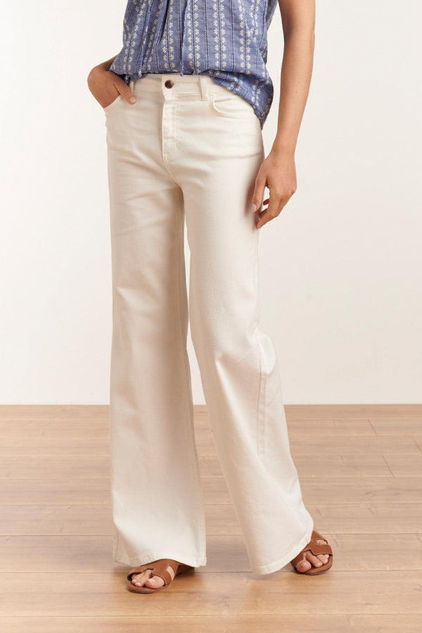 Smashed Lemon 23171-000 Hoge Taille Te Rechte Jeans Broek | White