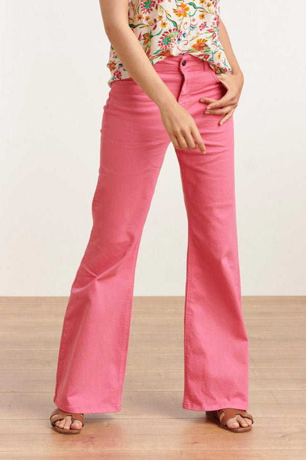 Smashed Lemon 23171-420 Hoge Taille Rechte Jeans Broek | Pink