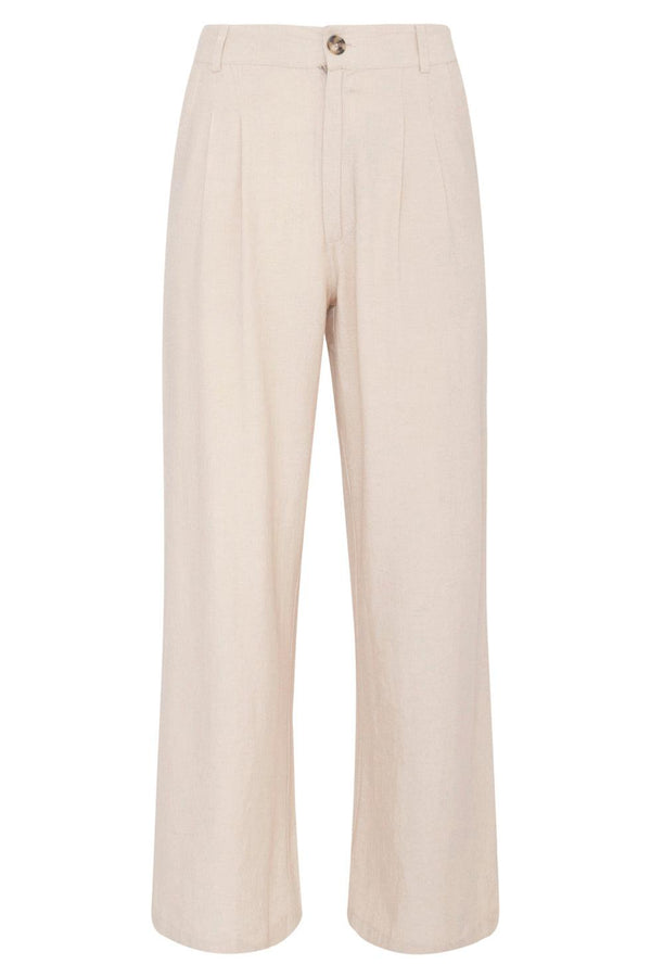 Smashed Lemon 23172 Women'S Casual Wide Leg Long Palazzo Pants | Sand