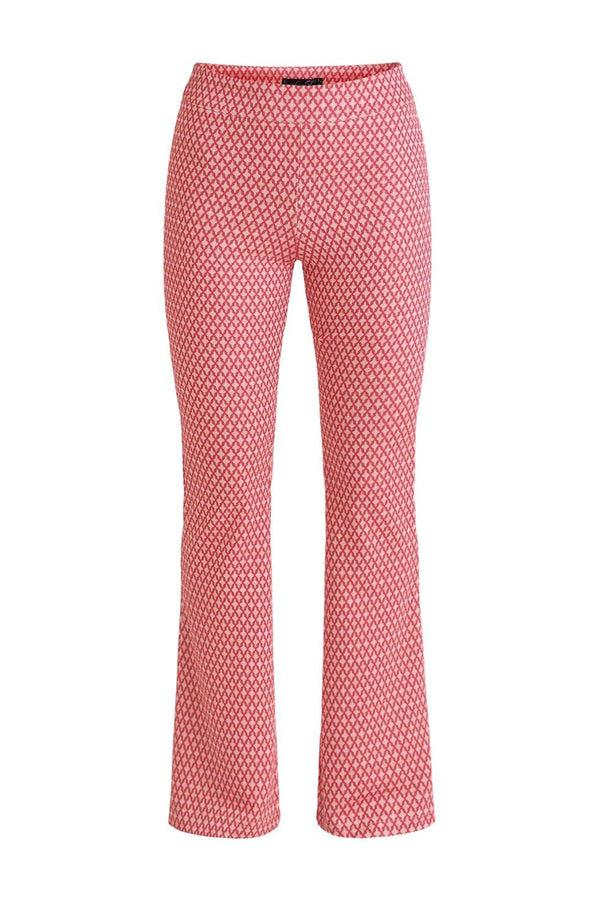 Smashed Lemon 23223 Broek Met Retro Print | Fuchsia-Gold
