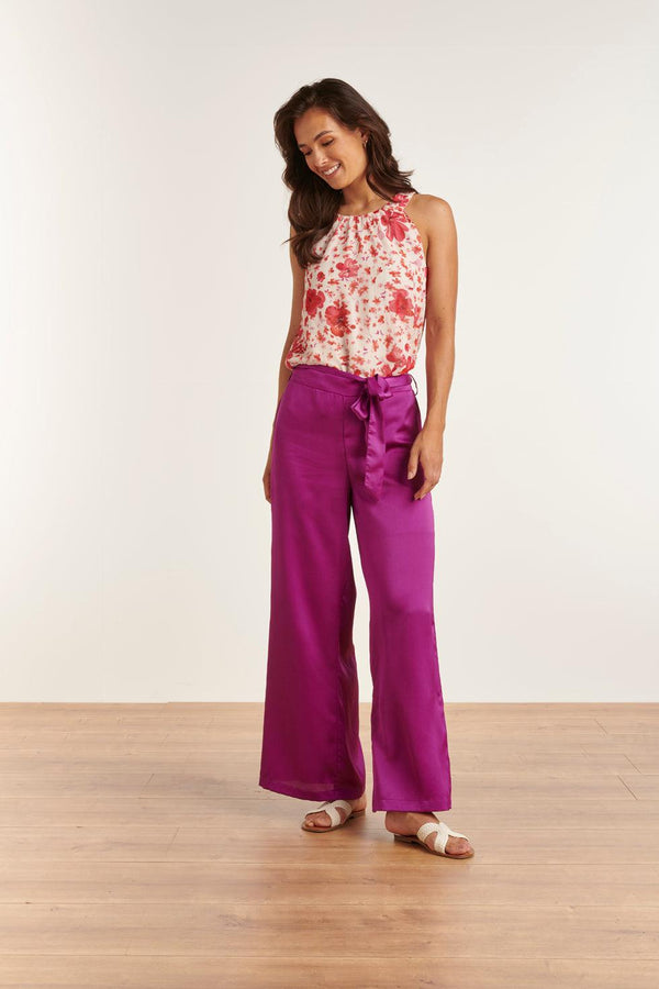 smashed lemon 23305 Zomer Top Met - Bloemenprint | White-Red