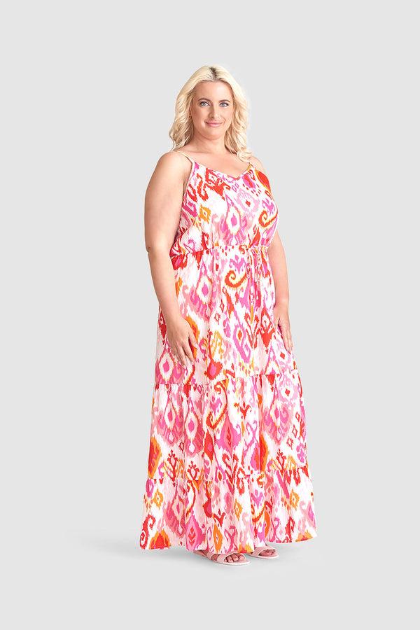 Smashed Lemon 23309 Te Aztec Maxi Zomer Jurk | Muticolour