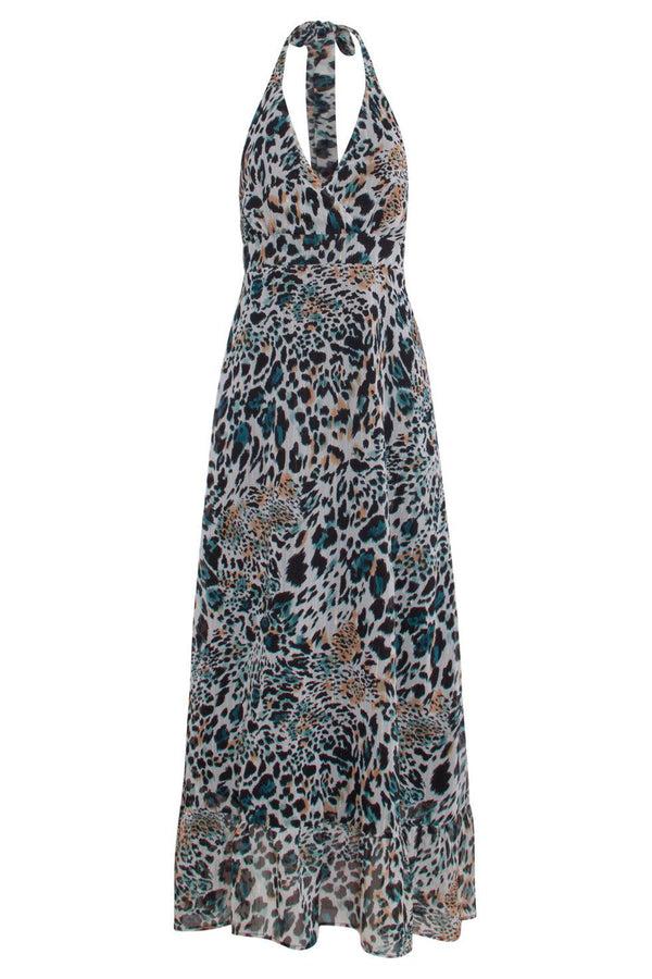 Smashed Lemon 23323 Zomerjurk Met -Te Dierenprint Open Rug | White-Multicolour