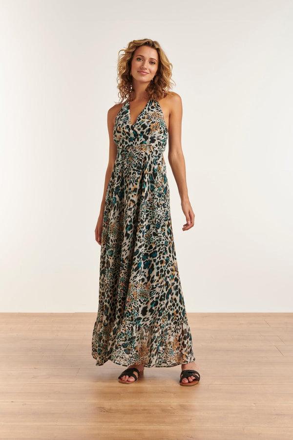 Smashed Lemon 23323 Zomerjurk Met -Te Dierenprint Open Rug | White-Multicolour