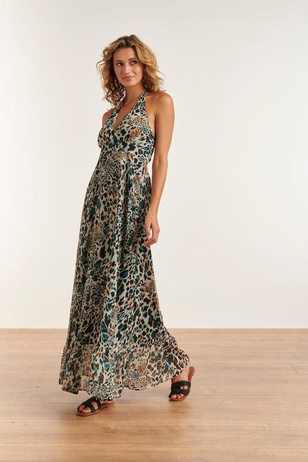 Smashed Lemon 23323 Zomerjurk Met -Te Dierenprint Open Rug | White-Multicolour