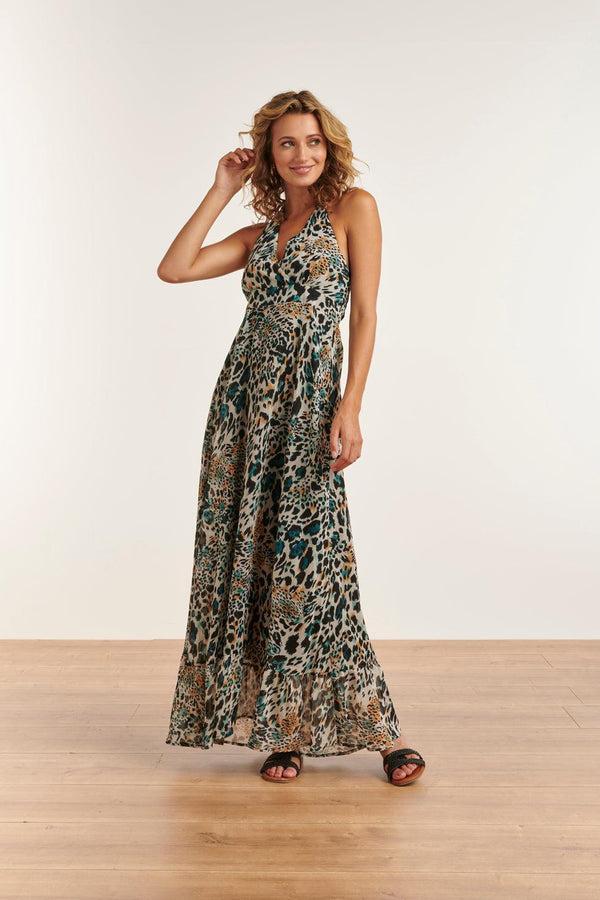 smashed lemon 23323 Zomerjurk Met -Te Dierenprint Open Rug | White-Multicolour