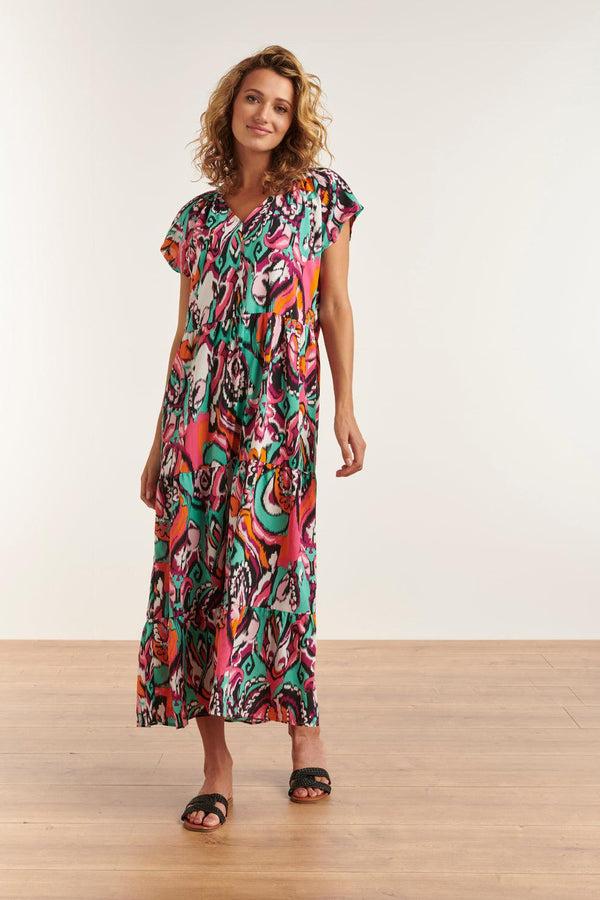 Smashed Lemon 23327 Losvallende Zomerjurk Met Grafische Print | Muticolour