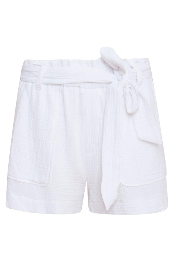 Smashed Lemon 23353-000 Te Korte Zomer Broek Met Centuur 100% Katoen | White