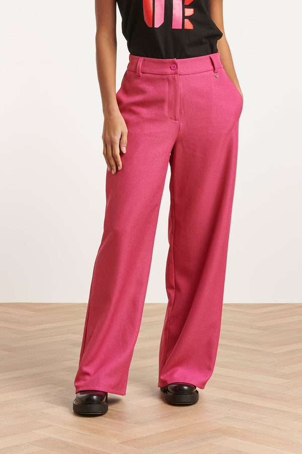 Smashed Lemon 23574 Stijlvolle Wijde Broekfel Fuchsia | Pink