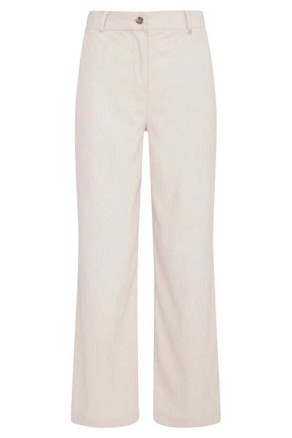 Smashed Lemon 23584 Wijde Corduroy Broekoff White | White