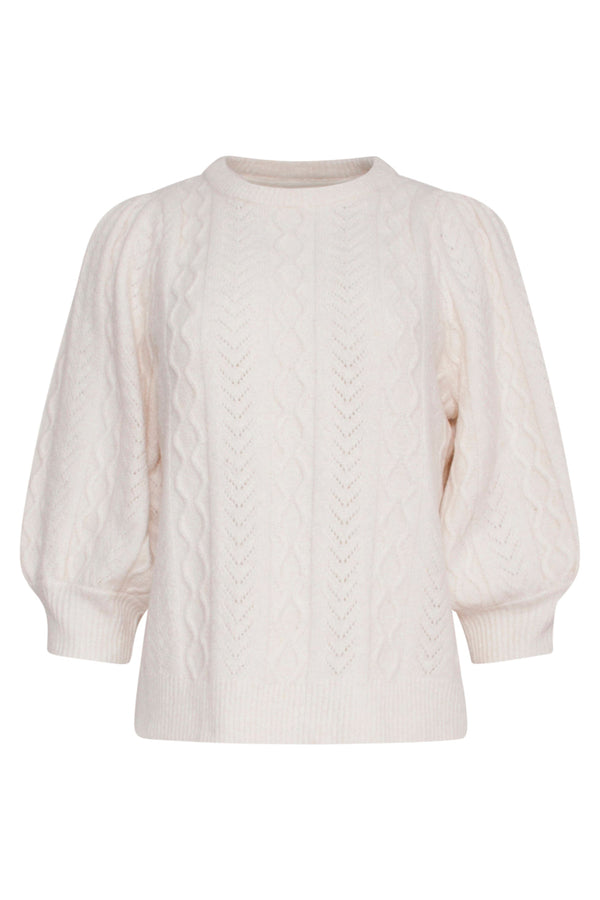 Smashed Lemon 23705-010 Ronde Hals Gebreide Topgebroken | White