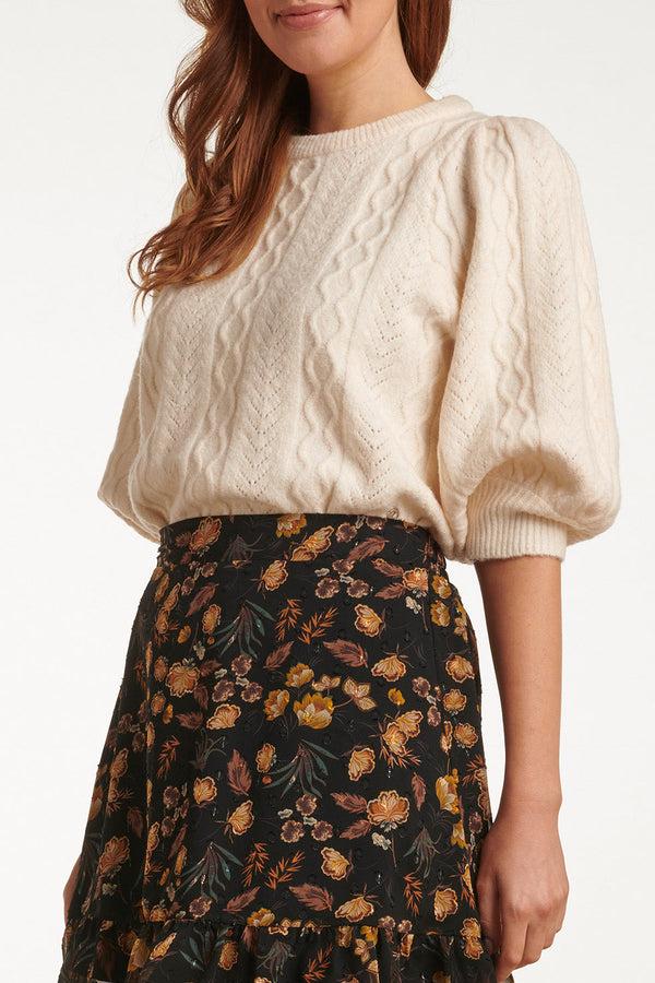 Smashed Lemon 23705-010 Ronde Hals Gebreide Topgebroken | White