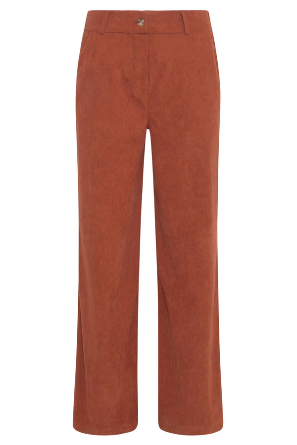 Smashed Lemon 23724-775 Corduroy Broek Van 100% Polyester | Brown