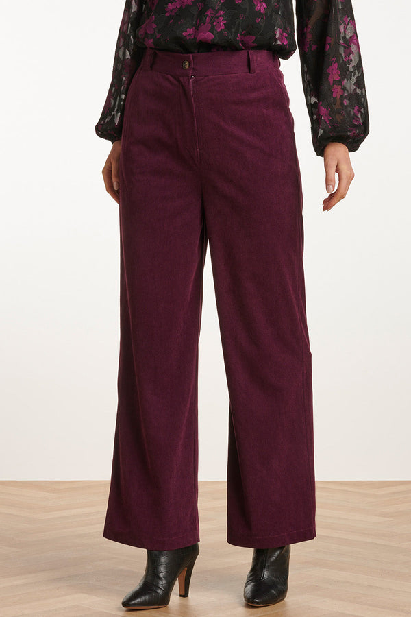 Smashed Lemon 23725-380 Corduroy Broekpaars Van 100% Polyester | Purple