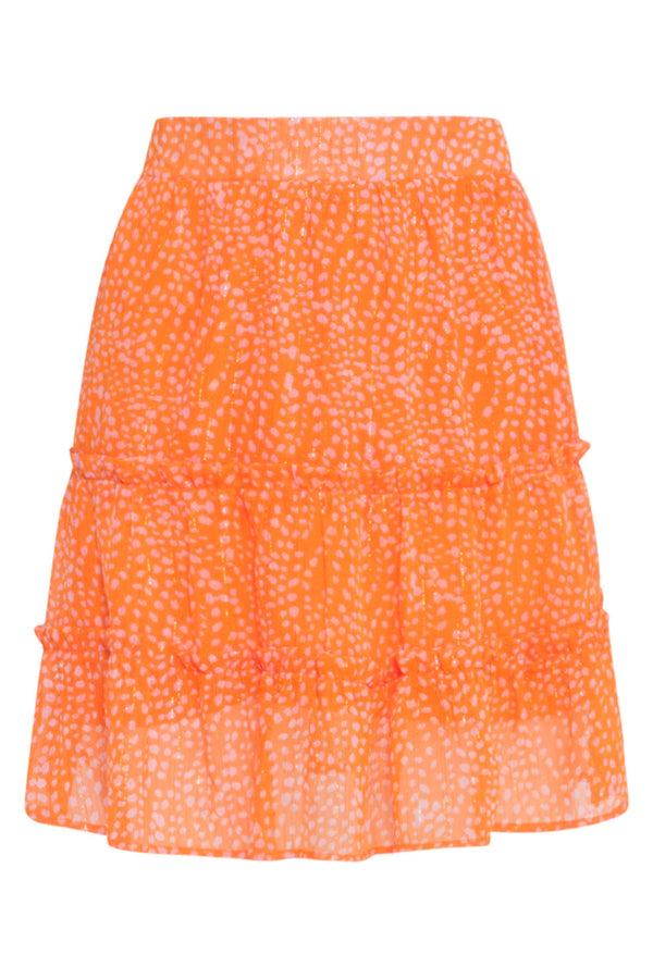 Smashed Lemon 24018 Polka Dot Chiffon Rok | Orange-Pink