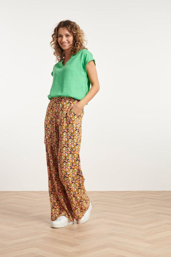 Smashed Lemon 24020 Multi Grafisch Print Broek | Blackwhite