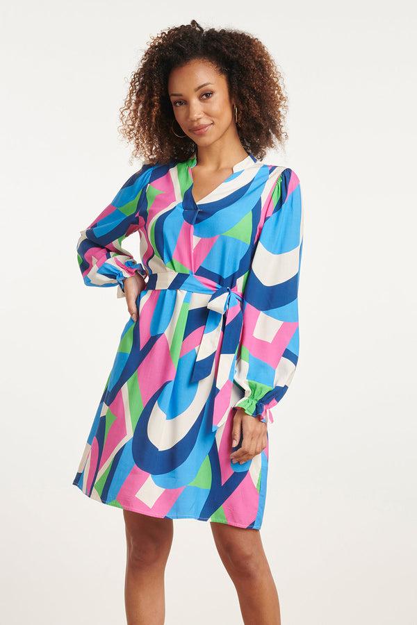 smashed lemon 24042 Klassieke Jurk | White-Multicolour