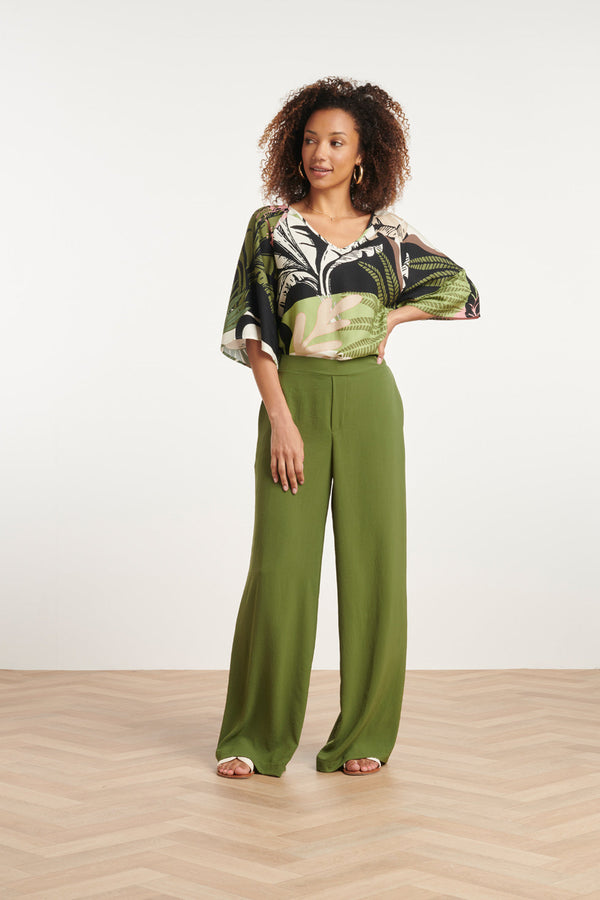 Smashed Lemon 24046 Diep V-Hals Zomerse Top | Blackwhite