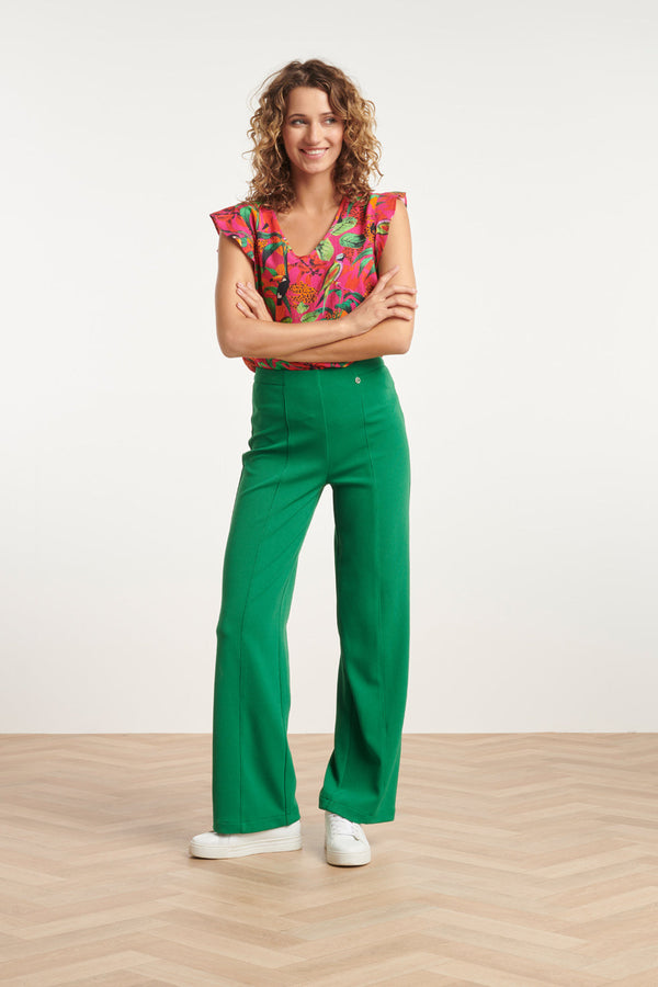 Smashed Lemon 24060 Fuchsia Zomer Top Met Jungle Print | Fuchsia-Multicolour