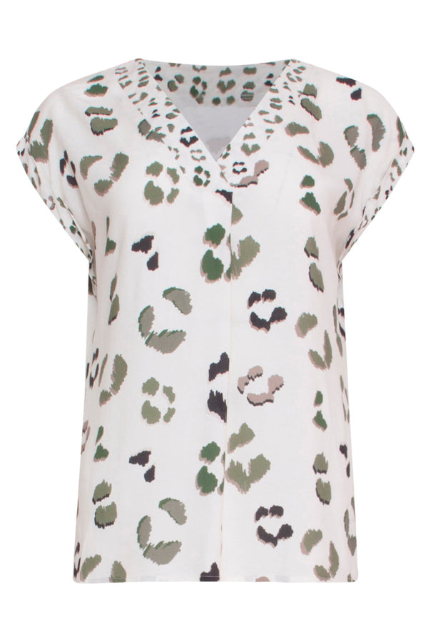 Smashed Lemon 24066 Cheetah Print Top Met Omslagmouwen | Off-White-Army