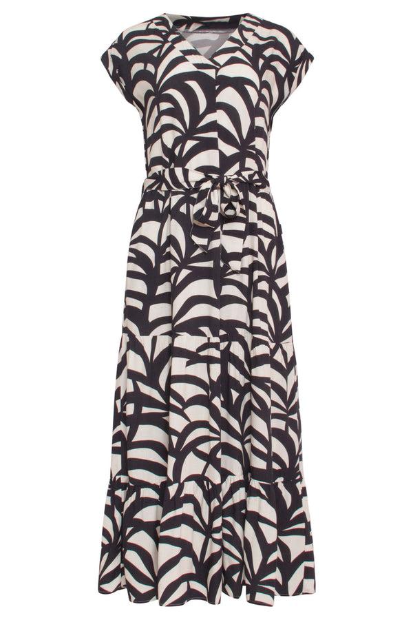Smashed Lemon 24073 Maxi Jurk Met Grafische Print | Black-Sand