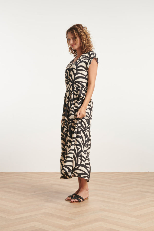 Smashed Lemon 24073 Maxi Jurk Met Grafische Print | Black-Sand