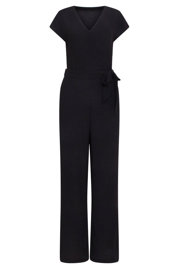 Smashed Lemon 24083 Lange Aansluitende Jumpsuit | Black