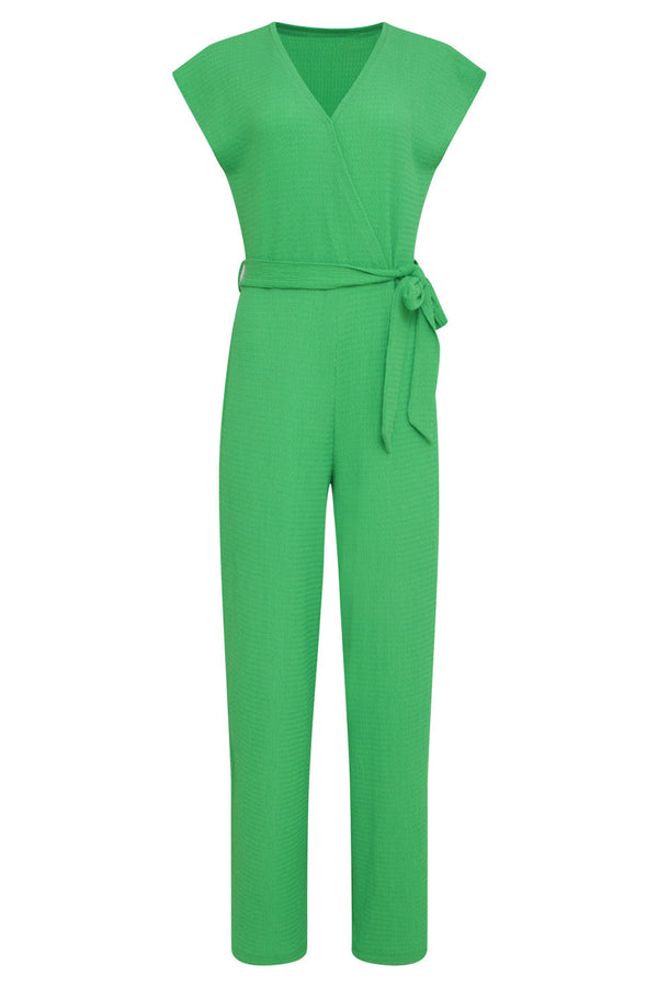 Smashed Lemon 24083 Lange Aansluitende Jumpsuit | Green