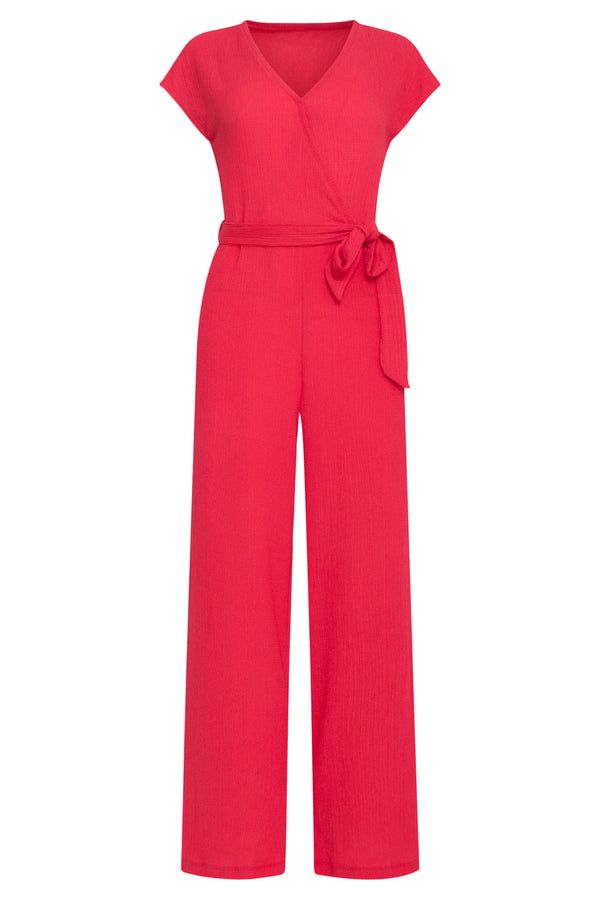 Smashed Lemon 24083 Lange Aansluitende Jumpsuit | Red