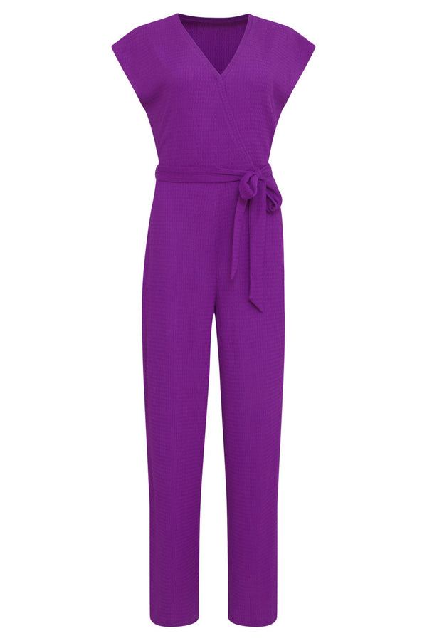 Smashed Lemon 24083 Paars Lange Aansluitende Jumpsuit | Purple