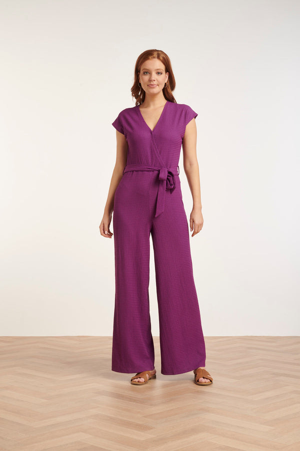 Smashed Lemon 24083 Paars Lange Aansluitende Jumpsuit | Purple