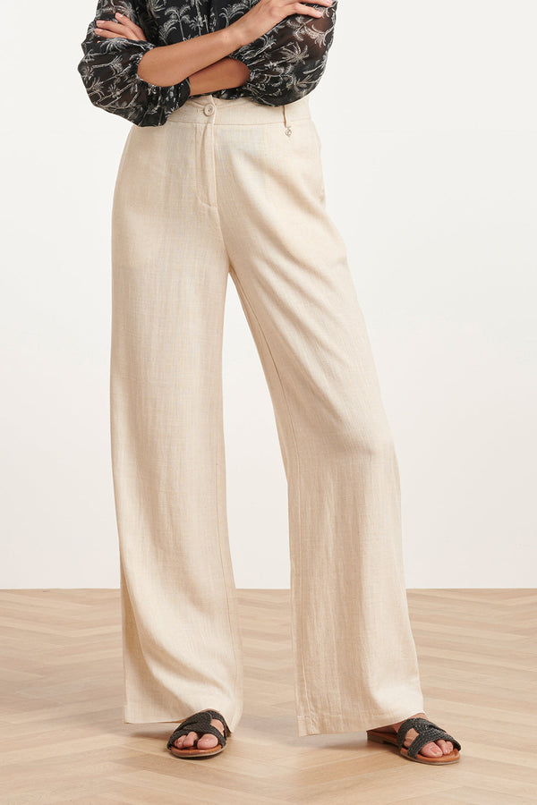 Smashed Lemon 24085 Lange Broek Met Ritsriemlussen | Sand