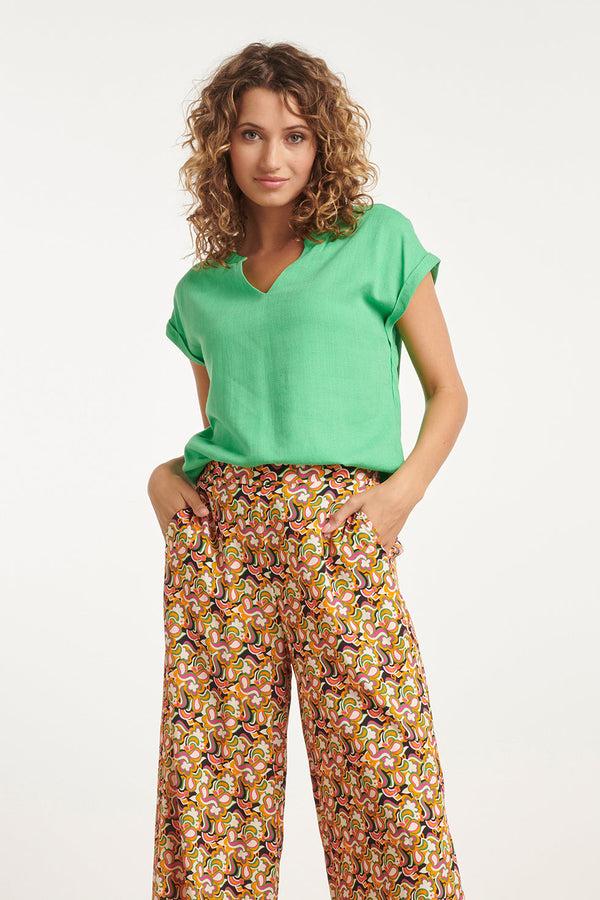 smashed lemon 24086 Toplevendig Met V-Halsomslagmouwen | Green