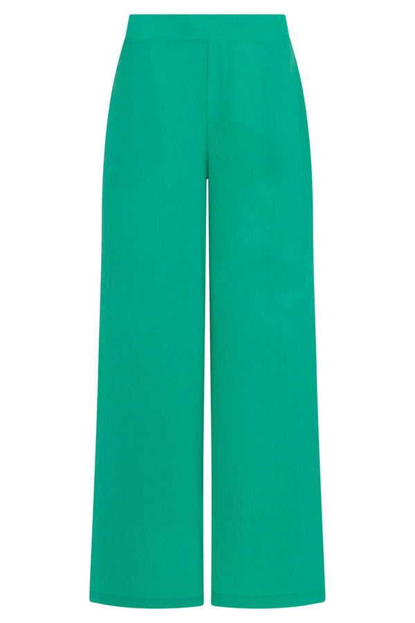 Smashed Lemon 24088 Losvallende Wijde Broek Met Elastische Achterkantkoud | Green