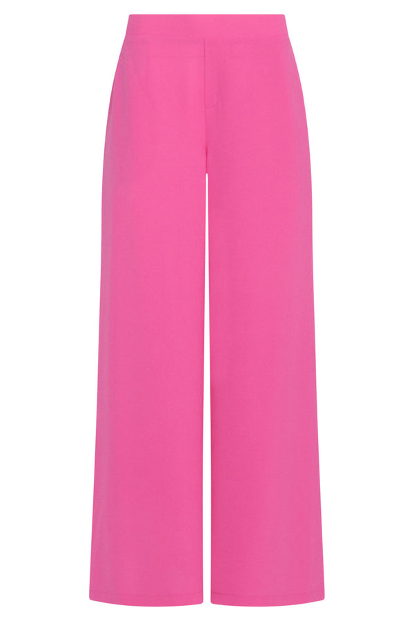 Smashed Lemon 24088 Losvallende Wijde Broek Met Elastische Achterkantfel | Pink