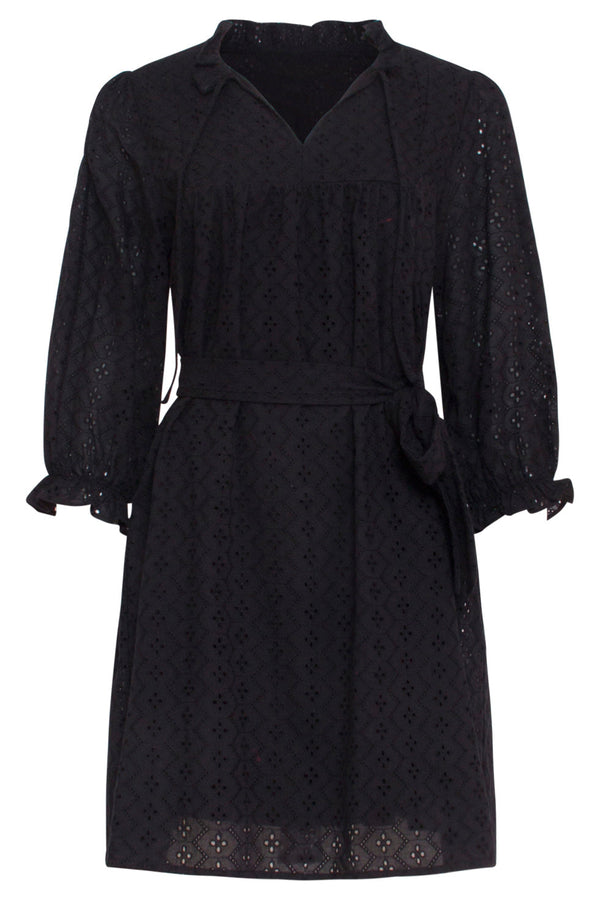 Smashed Lemon 24097 Brie Anglaise Kort Jurkje | Black