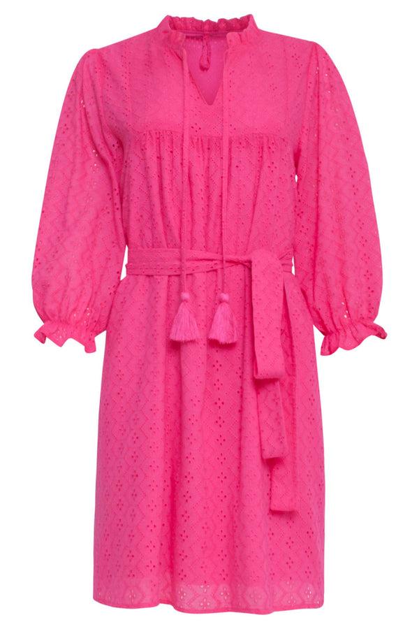 Smashed Lemon 24097 Fuchsia Brie Anglaise Kort Jurkje | Pink